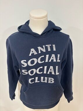 Anti Social Social Club Navy Hoodie with White Logo